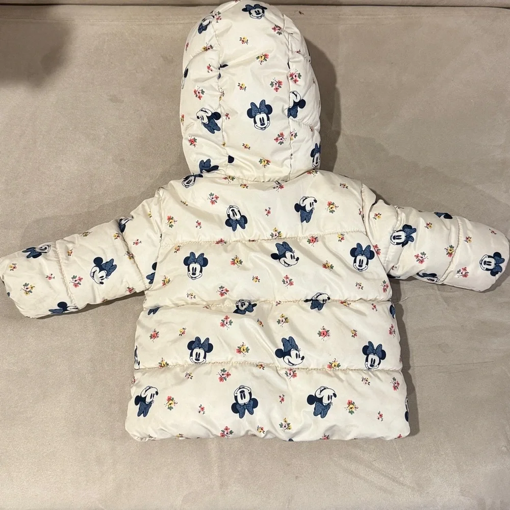 Baby GAP Disney Minnie‎ Mouse Puffer Jacket Size 12-18m